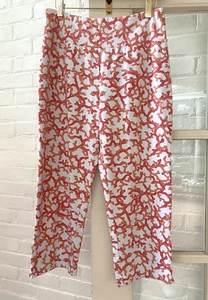 J. MCLAUGHLIN CORAL DESIGN PULL ON CATALINA STRETCH IVY PANTS SIZE 8 - Picture 1 of 6