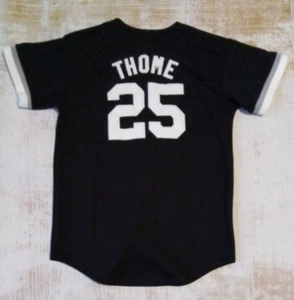 Chicago Whitesox Jim Thome Jersey # 25 Mens Large Black Button Up Majestic MLB - Picture 1 of 9