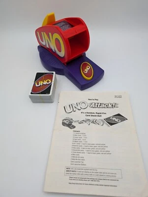 Mattel UNO Attack Electronic Card Launcher Game 1998/2002 w/Cards & Instructions - Image 1 of 4