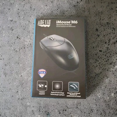 Adesso iMouse M6-TAA Optical Scroll Mouse - Black - Image 1 of 4