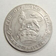 1910 GREAT BRITAIN ONE 1 SHILLING EDWARD VII STERLING SILVER WORLD COIN