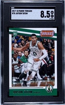2017-18 Panini Threads Jayson Tatum Rookie #78 Boston Celtics SGC 8.5 - Image 1 of 2