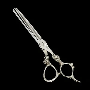 C-202T KASHI DRAGON HANDLE JAPANESE STEEL THINNING SHEARS 30 TEETH 6" - Picture 1 of 1