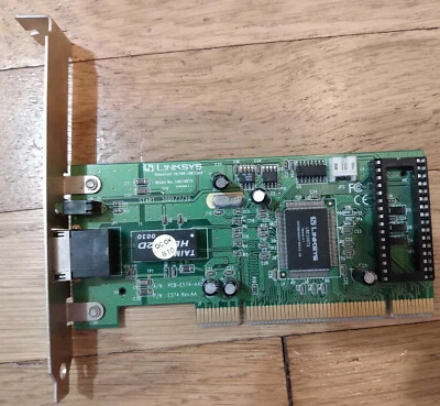 PCI Ethernet Network LAN NIC Card 10/100Mbps Linksys LNE100TX Version 4.1 - Image 1 of 3