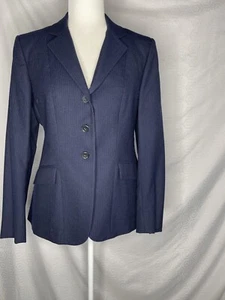 Vintage Tri-Umph Riding Jacket 16 M? Navy Wool Tailored Polo Equestrian Blazer - Picture 1 of 6