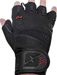Evo 2 Weightlifting Gloves with Integrated Wrist Wrap Support-Double Stitching f - Picture 1 of 12