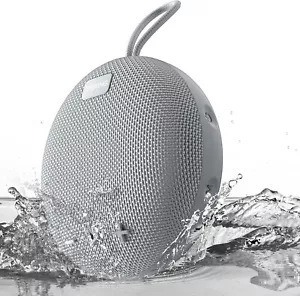Bluetooth Wireless Speaker IPX8 Waterproof Small Outdoor Portable Light Gray - Picture 1 of 8