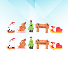  10 Pcs Miniature Santa Claus Figurines Small Christmas Creative Table Adornment