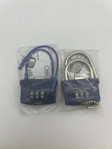 Pair of Austin House Travel Luggage Combination Locks - Cable and Padlock New - Picture 1 of 4