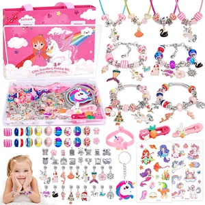Kit para hacer pulseras para niñas, unicornios regalos para niñas, artes y manualidades para niños - Imagen 1 de 6