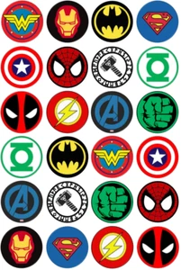 24 x Avengers ICING Cupcake Toppers Edible Image Birthday Party Decoration - Picture 1 of 1