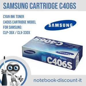 Samsung Cyan Toner C406S Original Cartridge CLT-C406S for CLP CLX NEW - Imagen 1 de 1