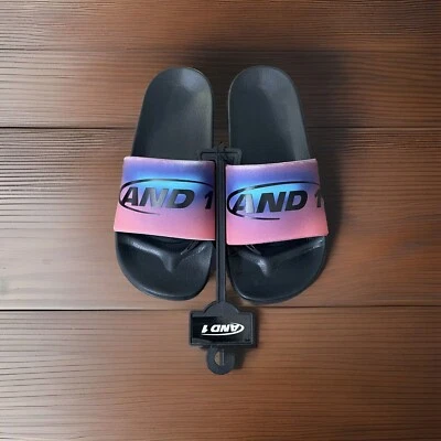 Sandalias deportivas AND1 Slides para hombre talla 12 negras multicolores cómodas Foto 1 de 4
