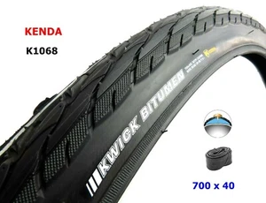 KENDA K1068 Bike Tyre, Puncture Resistant, size 700x40C + INNER TUBE FV - Picture 1 of 12