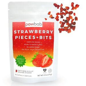powbab Strawberry Pieces + Bits - 100% USA Grown Strawberries (2.5 oz)