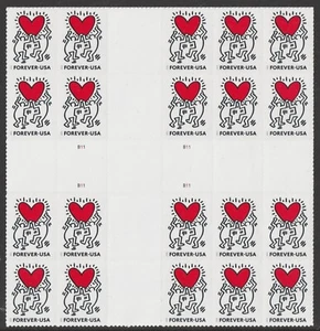 US 5953 Love F cross gutter block 20 A MNH 2025 - Picture 1 of 1