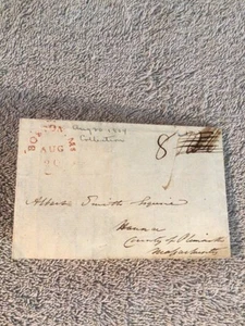 1804 Stampless Cover/Letter Boston MA to Hanover MA Business C#HM - Picture 1 of 3