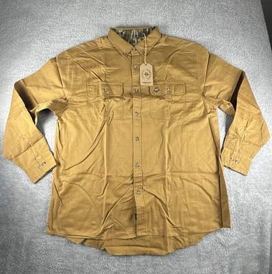 Mossy Oak Shirt Mens XL Brown Khaki Companions Button Down Outdoors Workwear - Image 1 of 4
