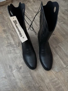 No Boundaries schwarze Cowboy-Regenstiefel niedriger Absatz Größe 10 Damen - Bild 1 von 4