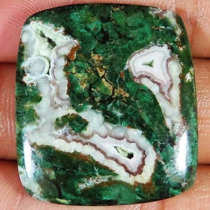 natural CHRYSOCOLLA DRUZY cushion shape loose gemstone 91.60 Cts. (31x34x06 mm) - Picture 1 of 6