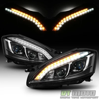 Faros proyectores LED DRL negros para Mercedes-Benz W221 clase S 2007-2009 tipo HID Foto 1 de 4
