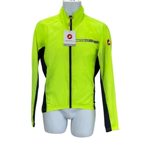 Castelli Squadra Stretch Cycling Jacket, Mens Jacket Size Medium, Yellow, New - Picture 1 of 12