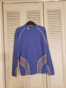 Under Armour Herren blau-grau Cold Gear Compression Mock Neck Shirt Gr. XL - Bild 1 von 5