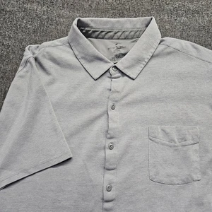 Fabletics Men’s The Dash Short Sleeve Button Up Size 2XL Gray - Picture 1 of 7