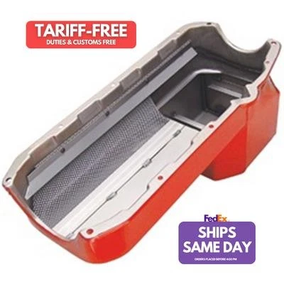 Trans-Dapt 1099, Kit Red Steel Oil Pan Fits 55-79 Sbc S10 Performance Parts - Image 1 of 4