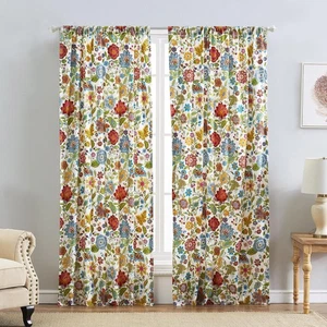 Greenland Home Astoria Semi-Sheer Curtain Panels, Set of 2, Lined, with Tieba... - Picture 1 of 8