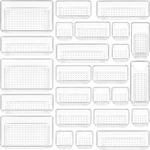 Vtopmart 25 PCS Clear Plastic Drawer Organizers Set - Picture 1 of 8