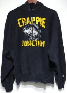 Champion CRAPPIE JUNCTION Reverse Weave Hoodie XL Fishing Angling Fish Mid-2010s - Picture 1 of 7