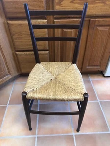 OTTO Gio Ponti GERDAU Chair Italy Ladder Back Rush Wood Wooden Superleggera - Picture 1 of 10