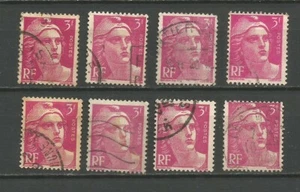 1948 France Marianne de Gandon 8 timbres oblitérés nuance variété /T7640 - Imagen 1 de 1