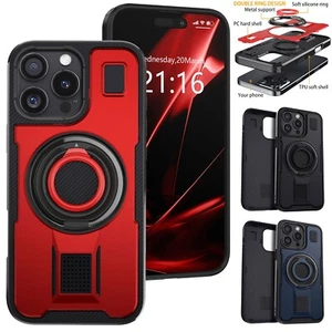 Para Apple iPhone 14/14+/14 Plus/14 Pro/Pro Max Estuche Rígido Anillo Soporte Cubierta - Imagen 1 de 30