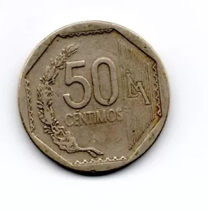 Perú 2003, Coat of arms/Inca motif, modern coin, 0.50 nuevo sol - Picture 1 of 2