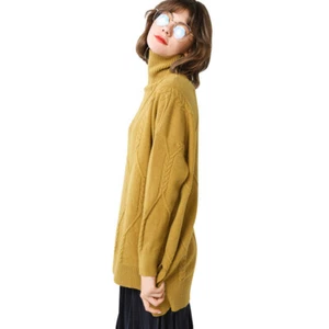 Suéter Jersey Tejido Cuello Alto Cachemira Alta Calidad Invierno Mujer Cálido - Imagen 1 de 6