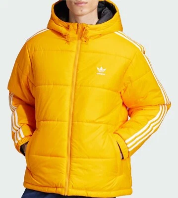 NEW MENS ADIDAS ORIGINALS TREFOIL 3 STRIPES REVERSIBLE PADDED JACKET ~LARGE  ~ - Image 1 of 4