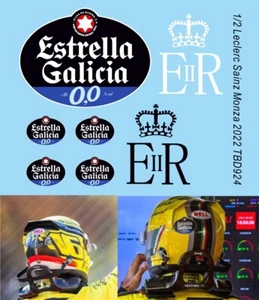 1/2  Decals  per Estrella Sainz Leclerc Helmet Casco Monza 2022  TBD924 - Picture 1 of 1