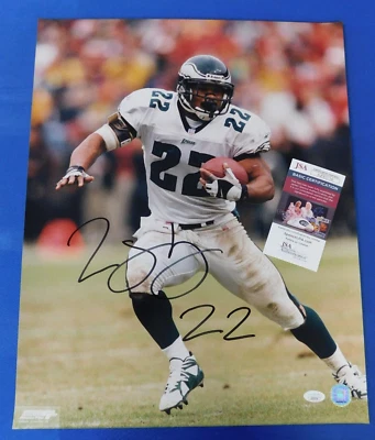 Фотография Philadelphia Eagles Duce Staley No22 с автографом 16x20 сертификат подлинности JSA - Изображение 1 из 4