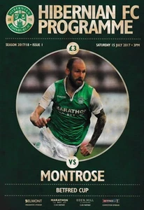 Hibernian v Montrose 17/18 Betfred Cup programme - Picture 1 of 1