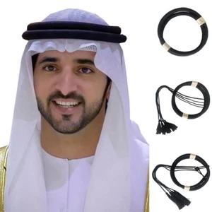 Black Scarf Cord Hairband Dubai Men Headband With Tassel Headwear Men Hair Band - Foto 1 di 27