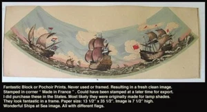 Vintage Antique * Ships at Sea * Circa:1930's Print or Lamp Shade - Picture 1 of 1