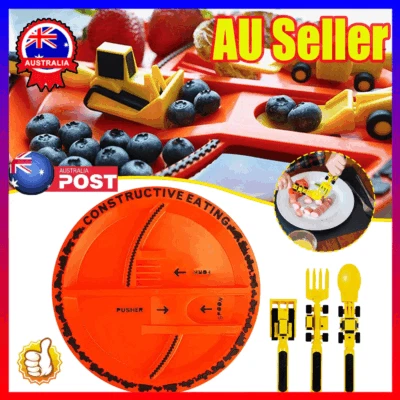 Constructive Eating - Construction Themed Set - Plate, Heavy Equipment Utensils - image 1 of 4