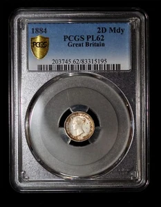 PCGS PL62 1884 Great Britain Queen Victoria Silver 2 Pence - Picture 1 of 2