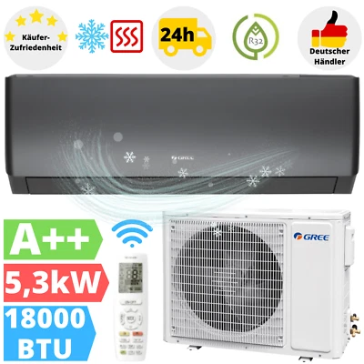 Gree Pular Pro Dark Klimaanlage 18000BTU Klimagerät Ionisator Klima 5,3kW WLAN - Bild 1 von 4