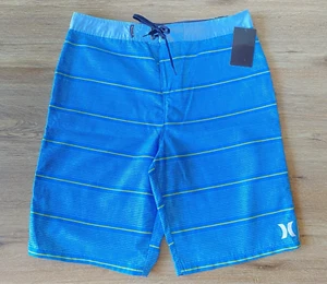 Hurley Board Shorts Size 20/30 Striped Indo Blue Swim Beach Summer - Picture 1 of 11