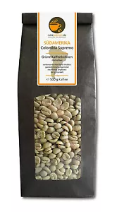 Rohkaffee - Grüner Kaffee Colombia Supremo (grüne Kaffeebohnen 500g) - Bild 1 von 1