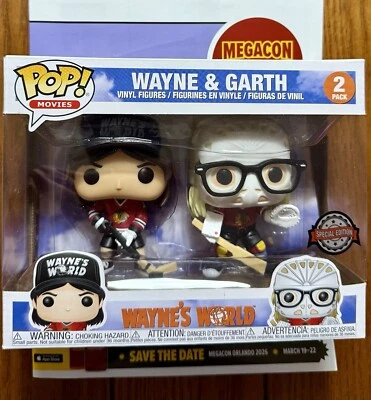 Funko Pop WAYNE’S WORLD Wayne & Garth Megacon 版芝加哥黑鹰队 2 件装 — 第 1/4 张图片