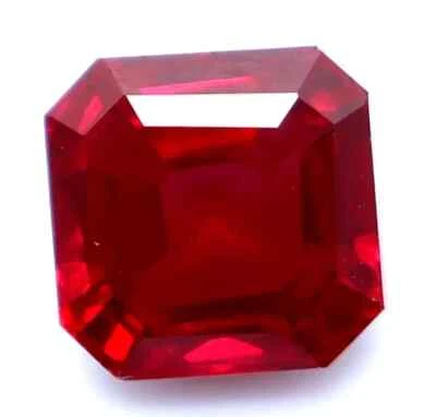 6.50 Ct Natural Flawless Red Ruby Certified Asscher Cut Loose Stunning Gemstone - Image 1 of 4